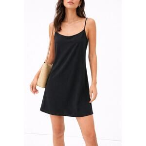 Madewell Black Slip Dress Large Minimalist Effortless Chic